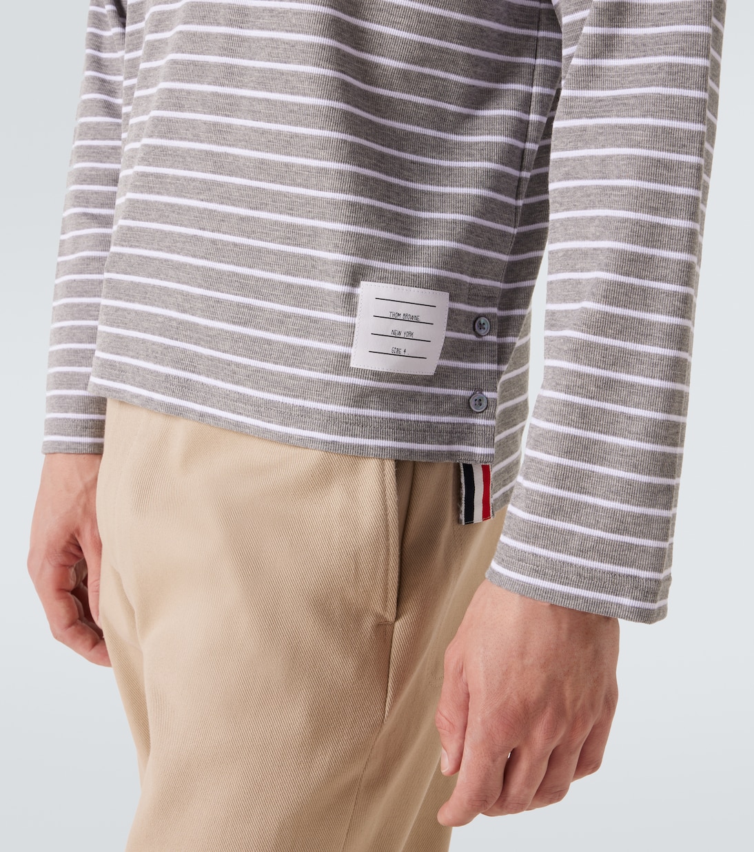 T-shirt Milano 4-Bar rayé en coton | Thom Browne