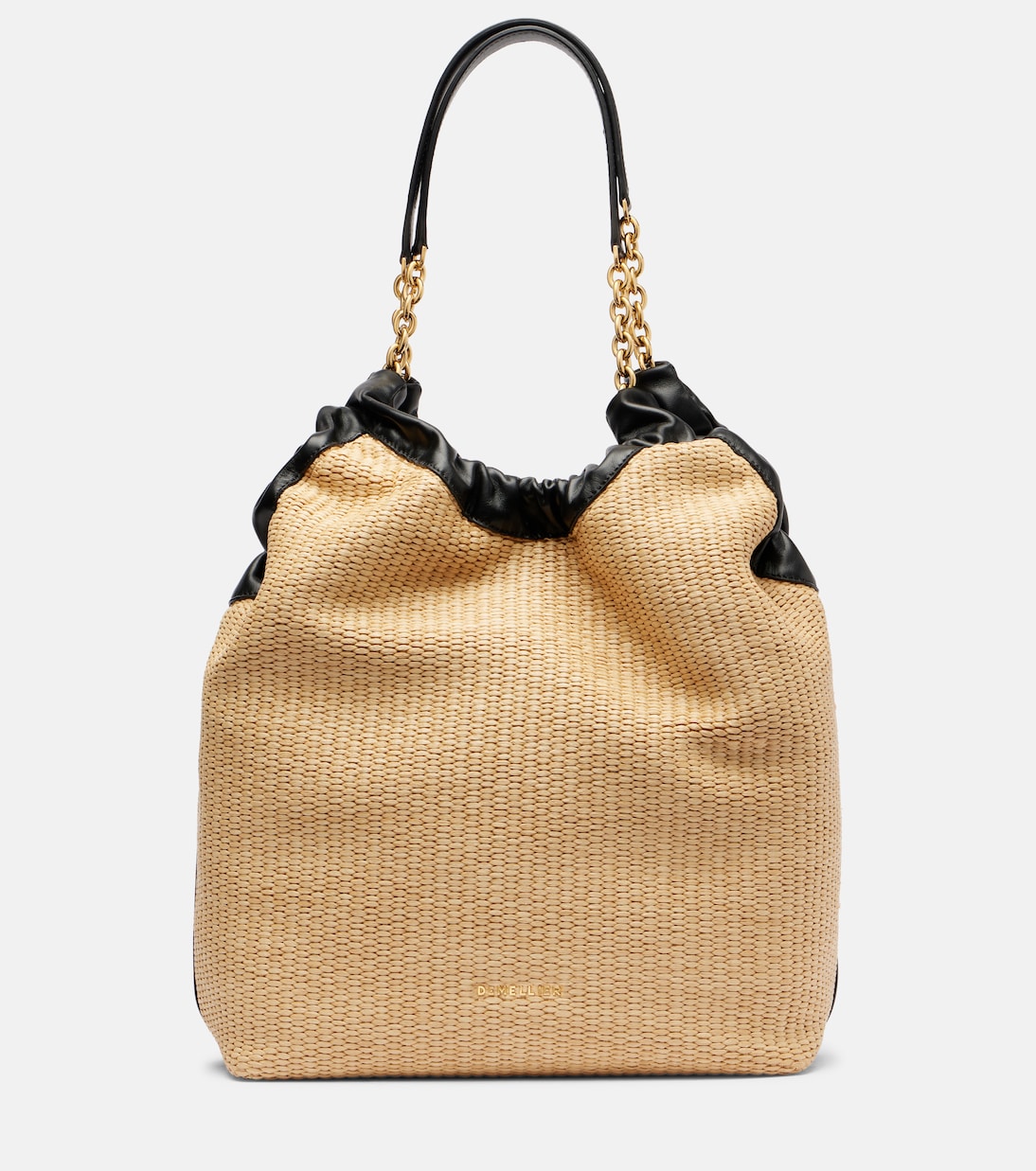 Borsa a spalla Miami in pelle e rafia | DeMellier