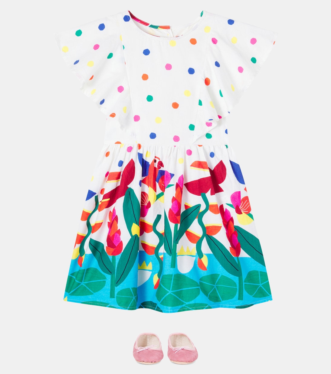 Rainha das Águas printed cotton dress | Fábula