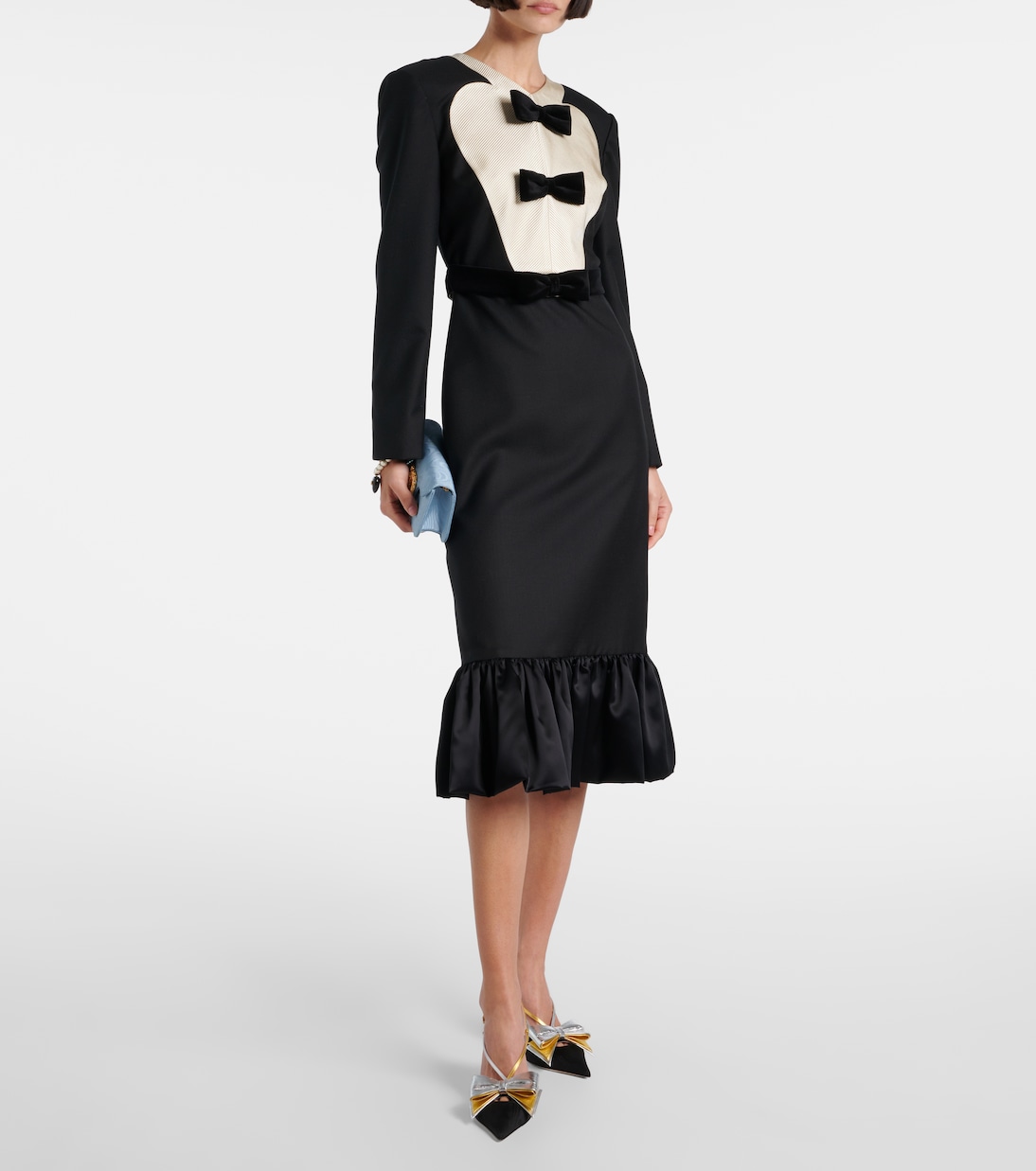 Escarpins sling-back Bowow 85 en moiré | Valentino Garavani