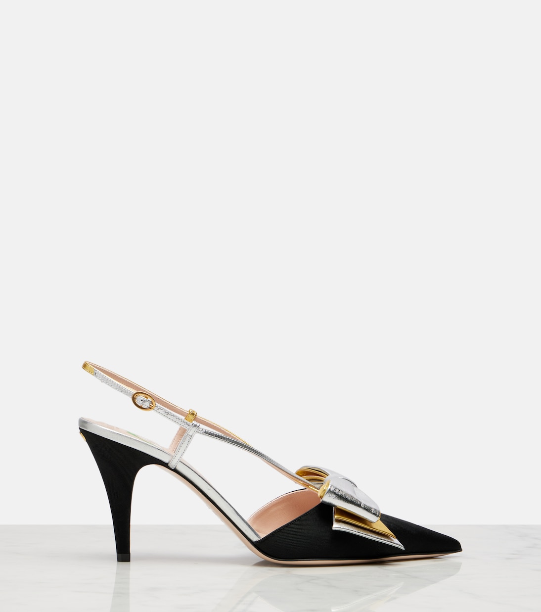 Escarpins sling-back Bowow 85 en moiré | Valentino Garavani