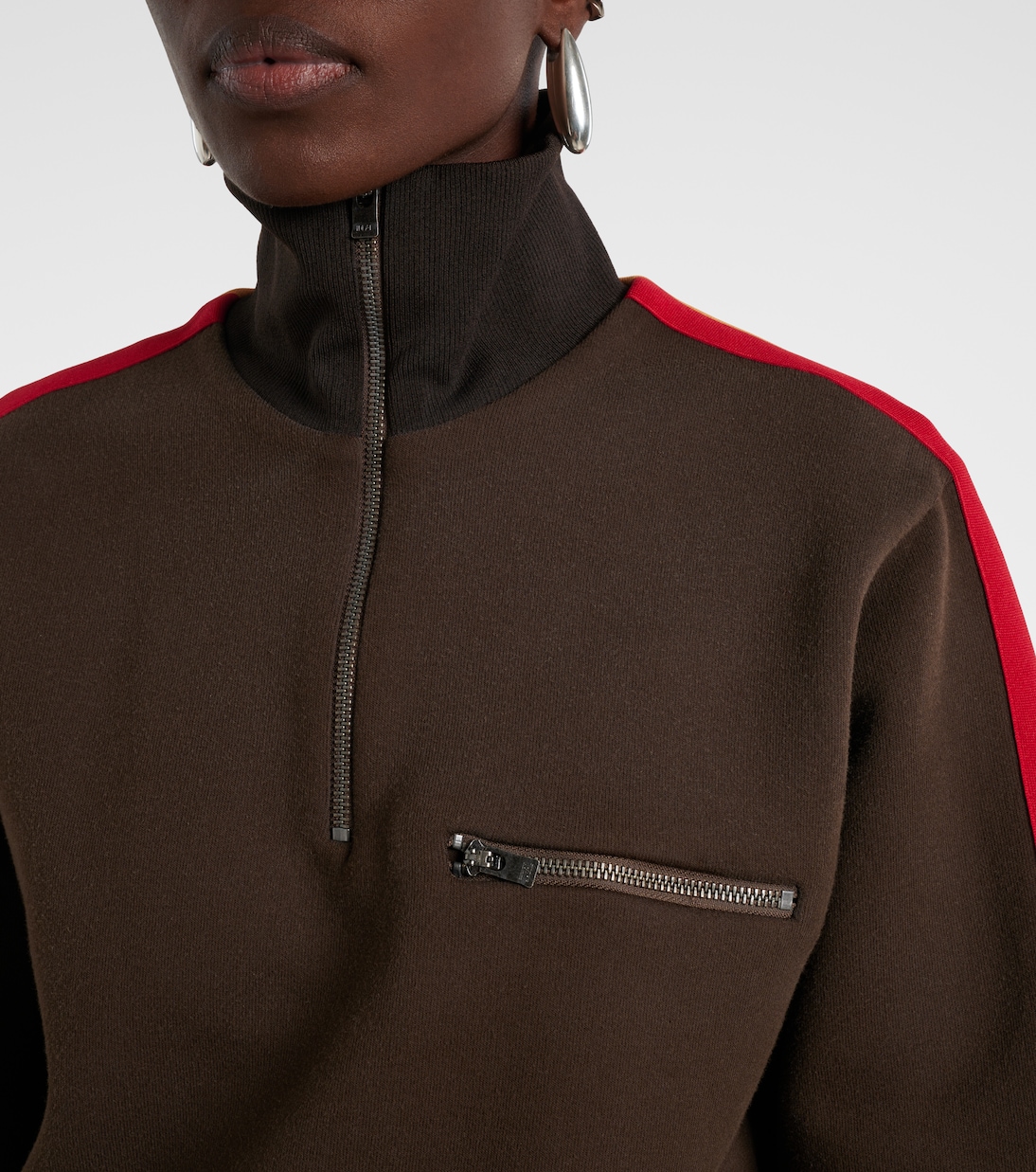 Cotton-blend jersey half-zip sweater | Maison Margiela