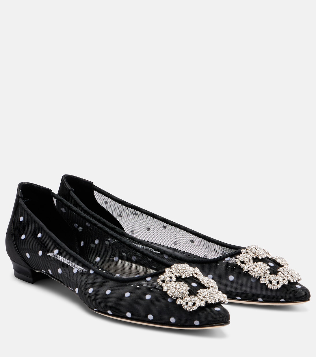 Verzierte Ballerinas Hangisi aus Mesh | Manolo Blahnik