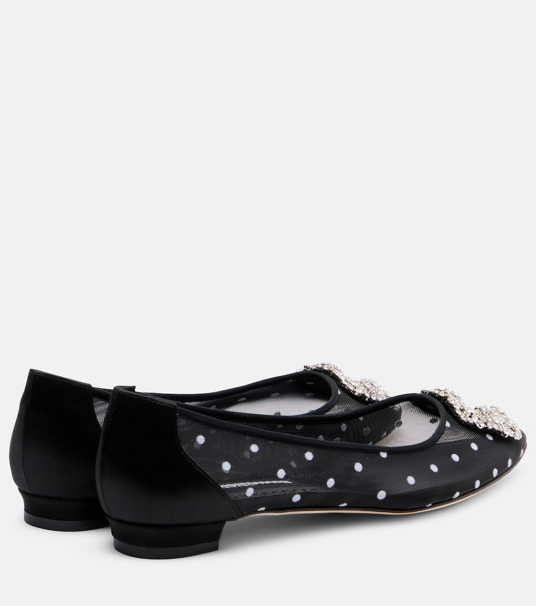 Verzierte Ballerinas Hangisi aus Mesh | Manolo Blahnik