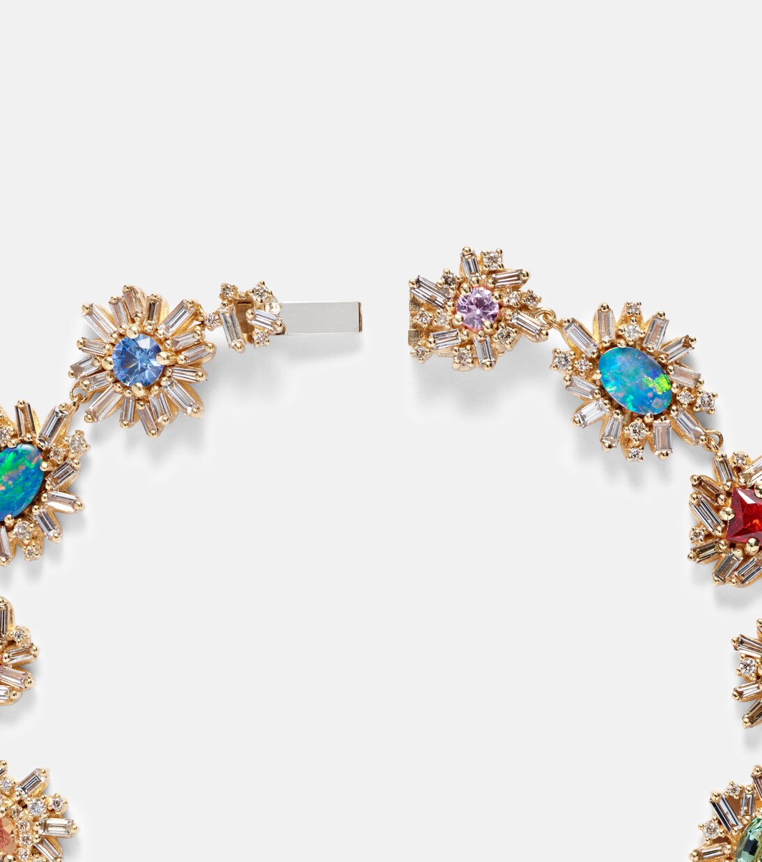 Pulsera Flower Burst de oro de 18 ct con ópalo, zafiro y diamantes | Suzanne Kalan