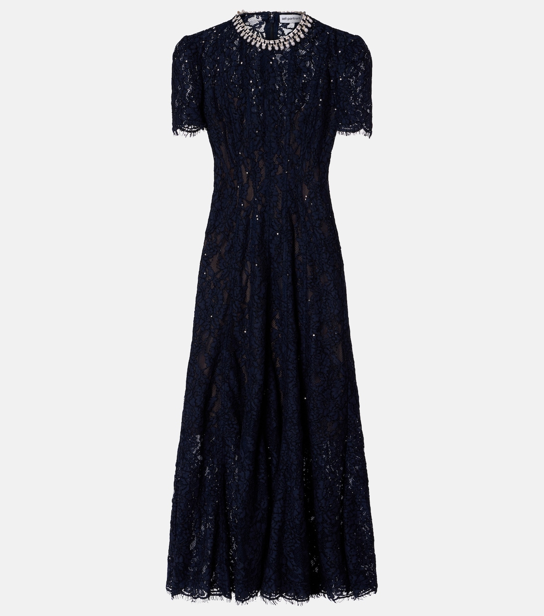 Embellished lace midi dress | Self-Portrait