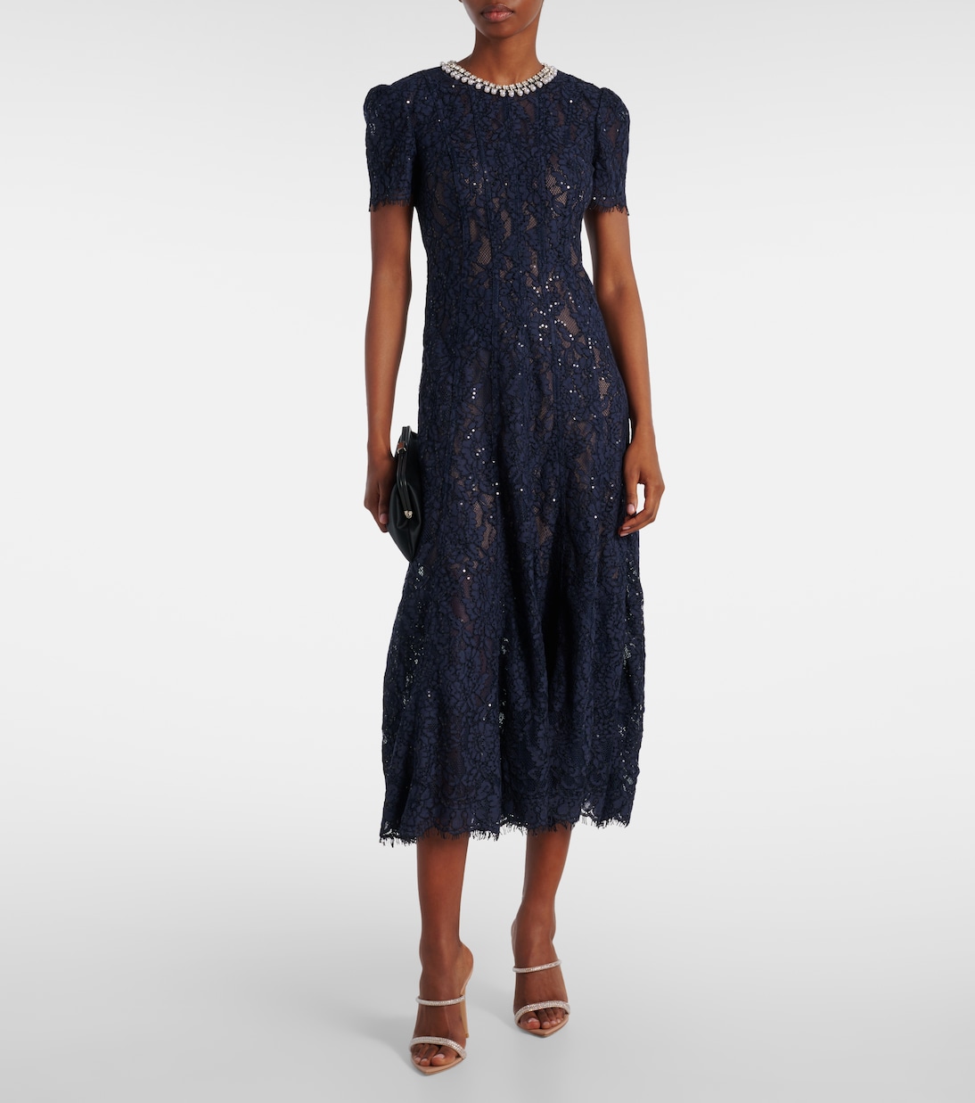 Embellished lace midi dress | Self-Portrait