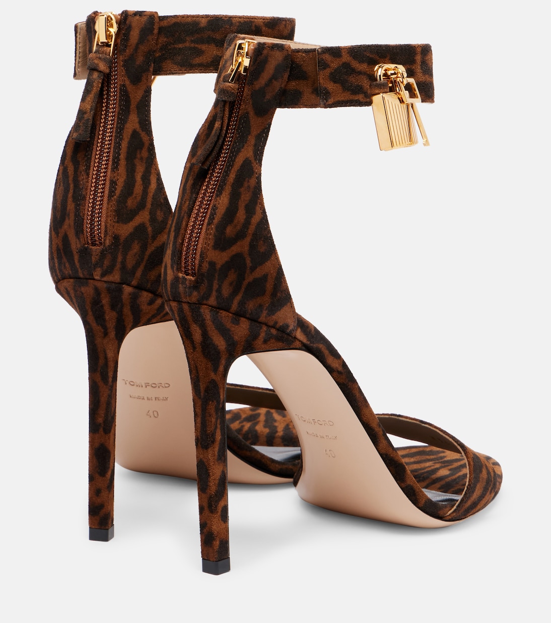 105 leopard-print leather sandals | Tom Ford