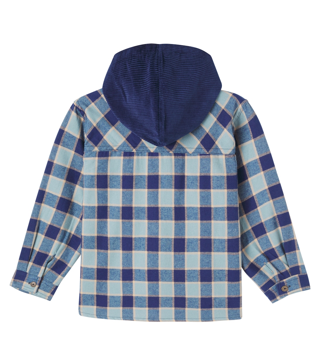 Faro checked hooded cotton flannel shirt | Cozmo