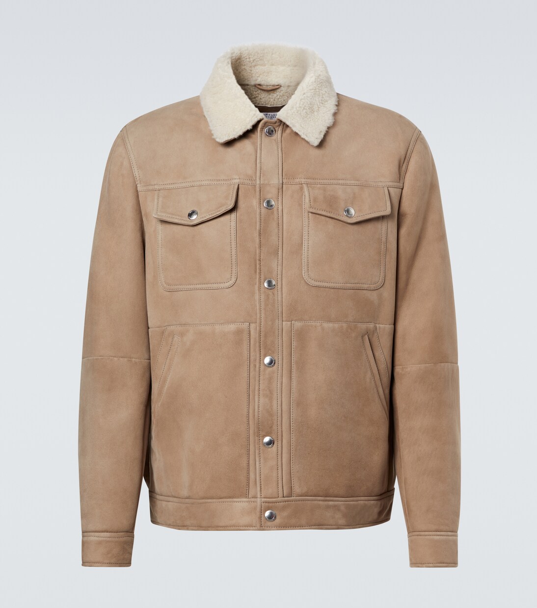 Shearling-trimmed suede jacket | Brunello Cucinelli