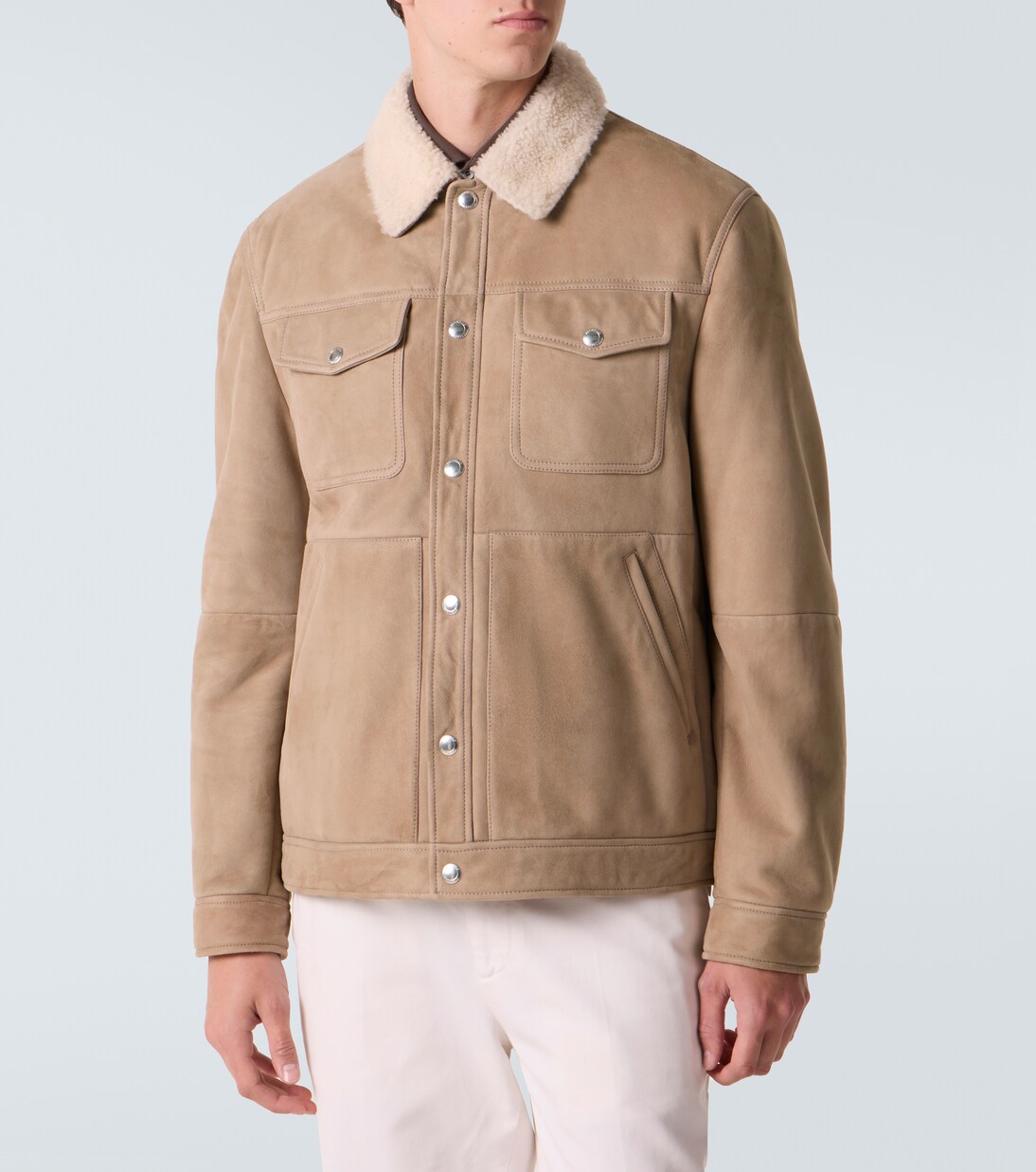 Shearling-trimmed suede jacket | Brunello Cucinelli