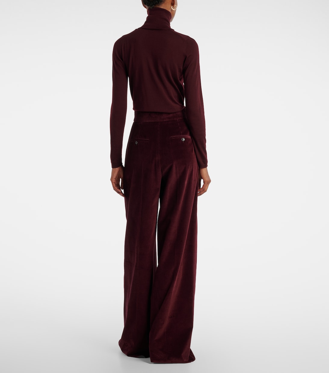 High-rise cotton corduroy wide-leg pants | Max Mara