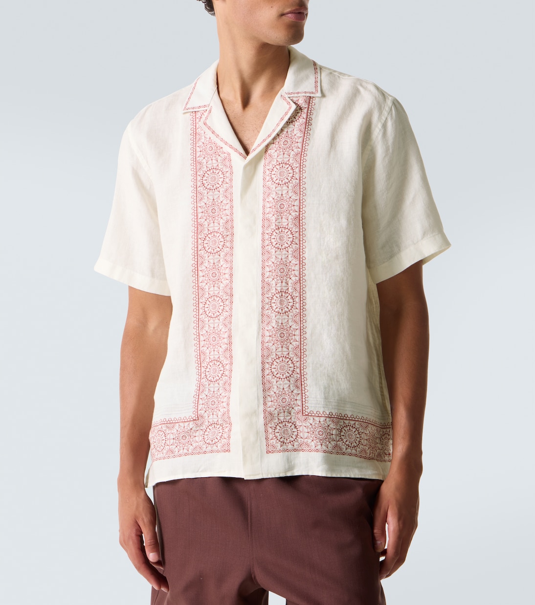 Maitan printed linen bowling shirt | Orlebar Brown