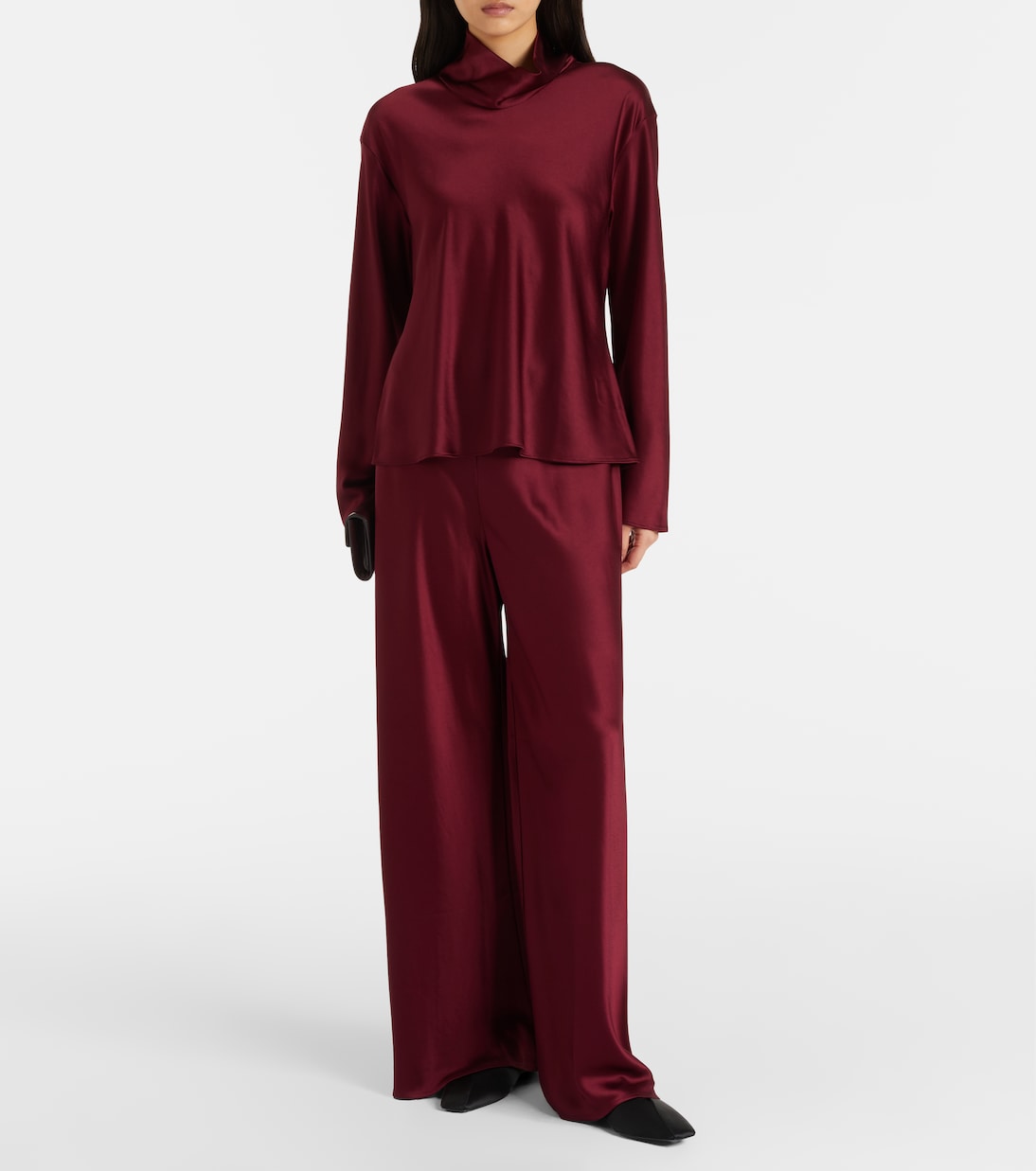 Gerade High-Rise-Hose Barb aus Satin | Leset