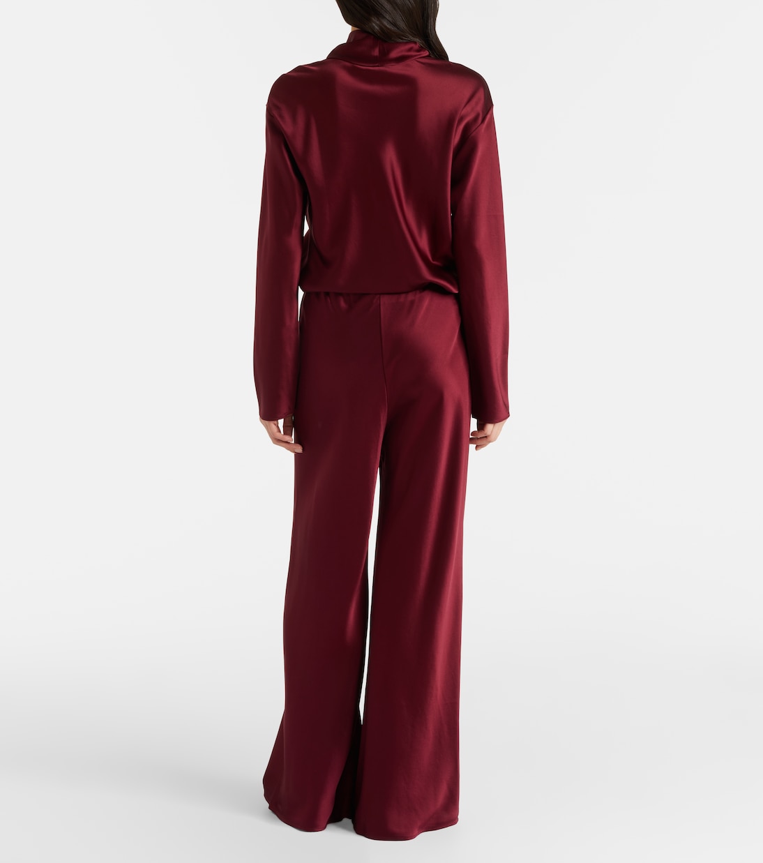 Gerade High-Rise-Hose Barb aus Satin | Leset