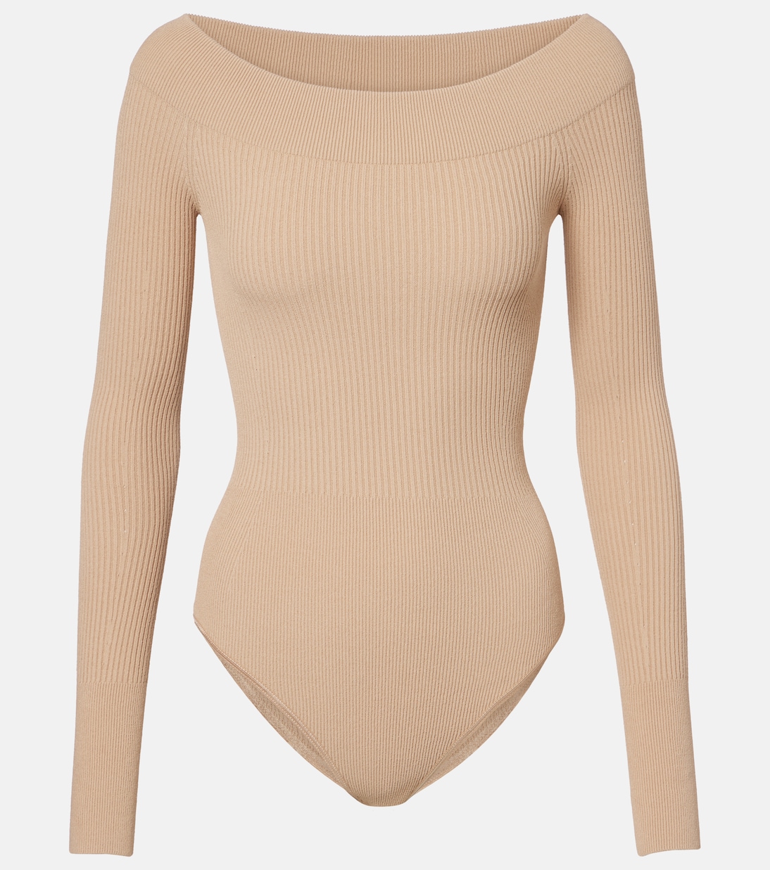 Ribbed-knit off-shoulder bodysuit | Alaïa