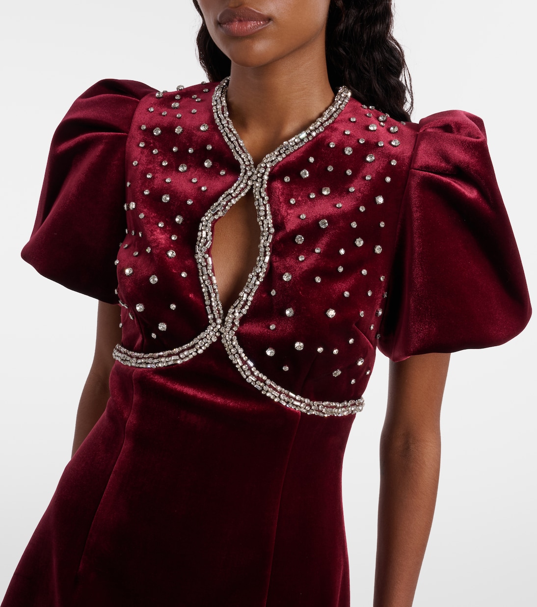 Vestido corto Edwiena de terciopelo | Rebecca Vallance