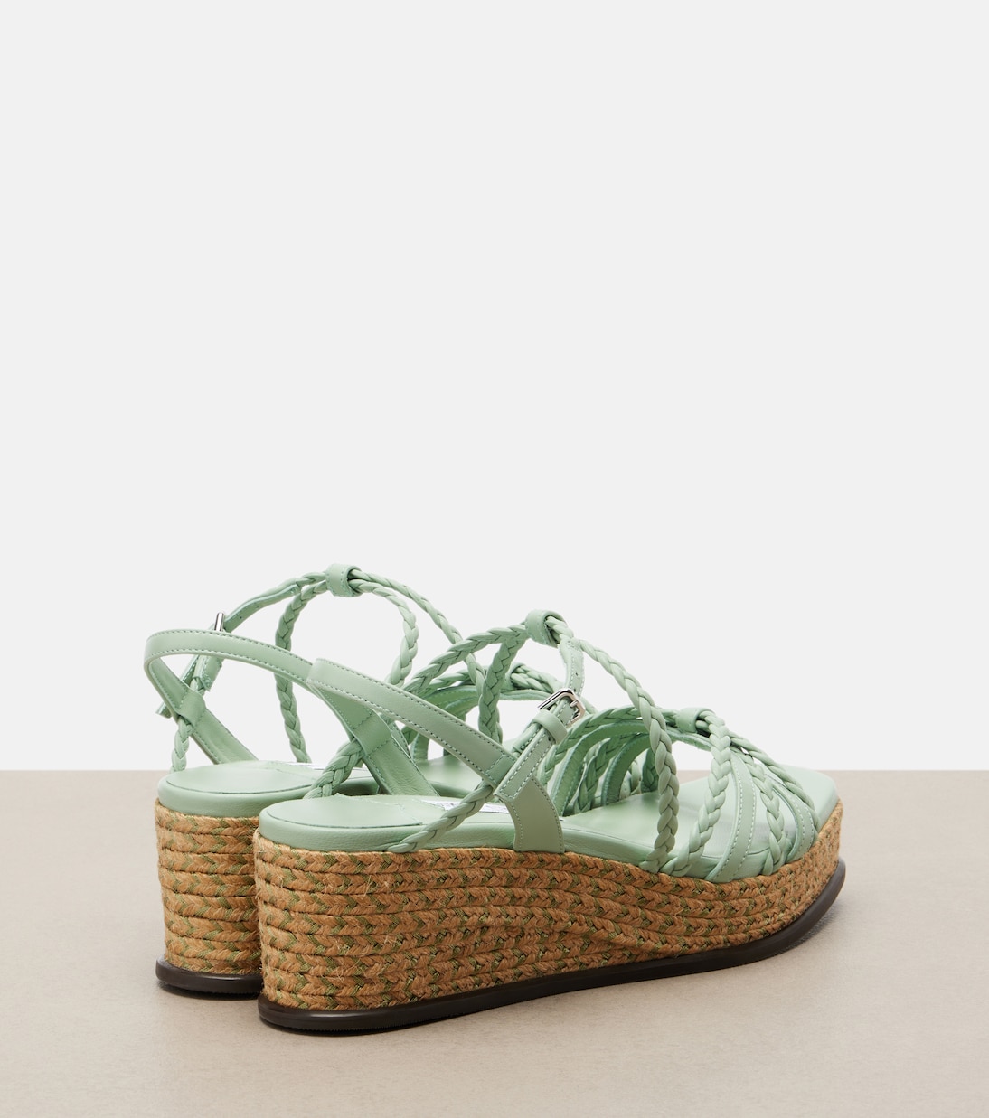 Nyra 브레이디드 레더 에스파드리유 웨지 슈즈 | Jimmy Choo