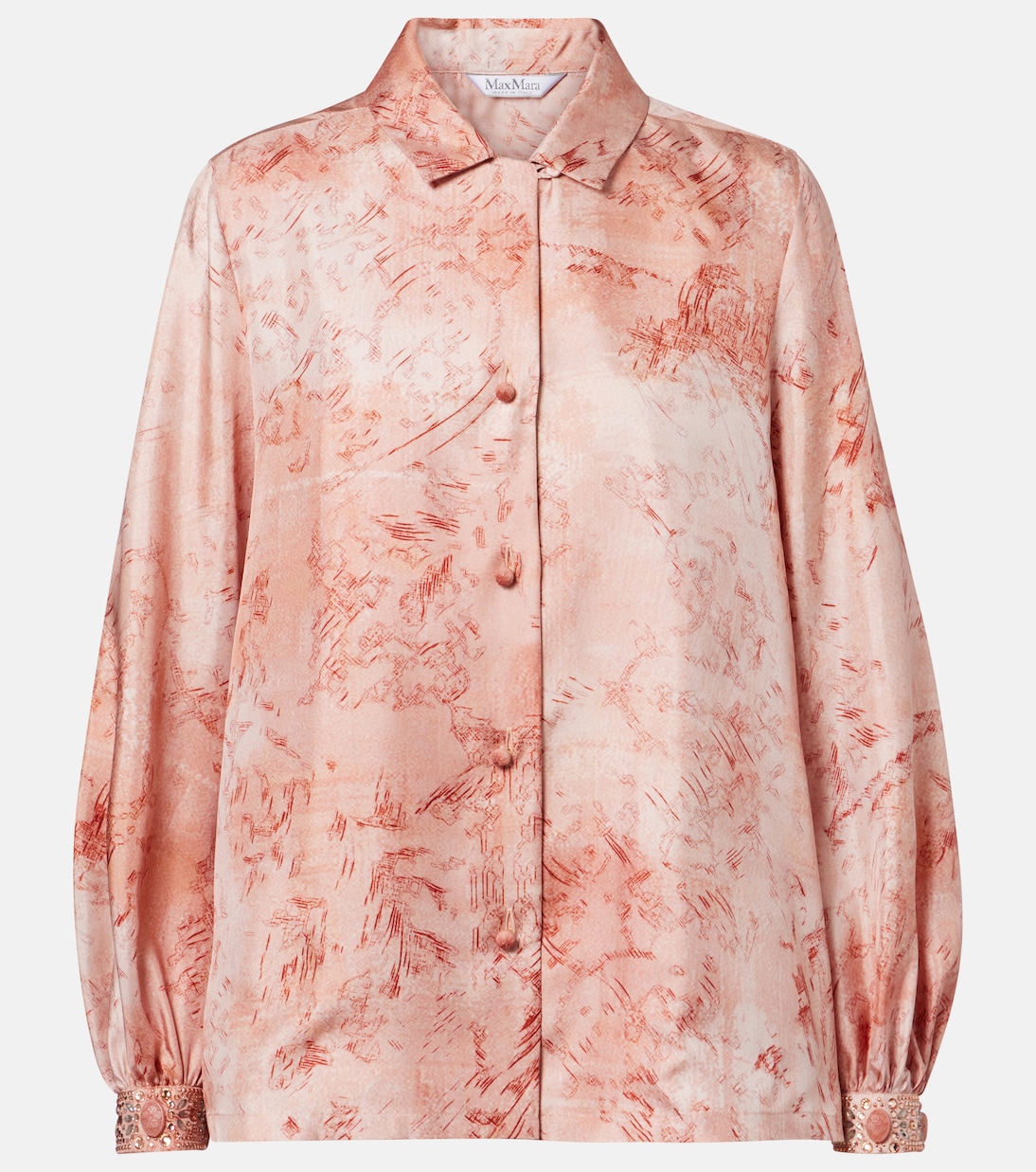 Crespo embellished printed twill shirt | Max Mara
