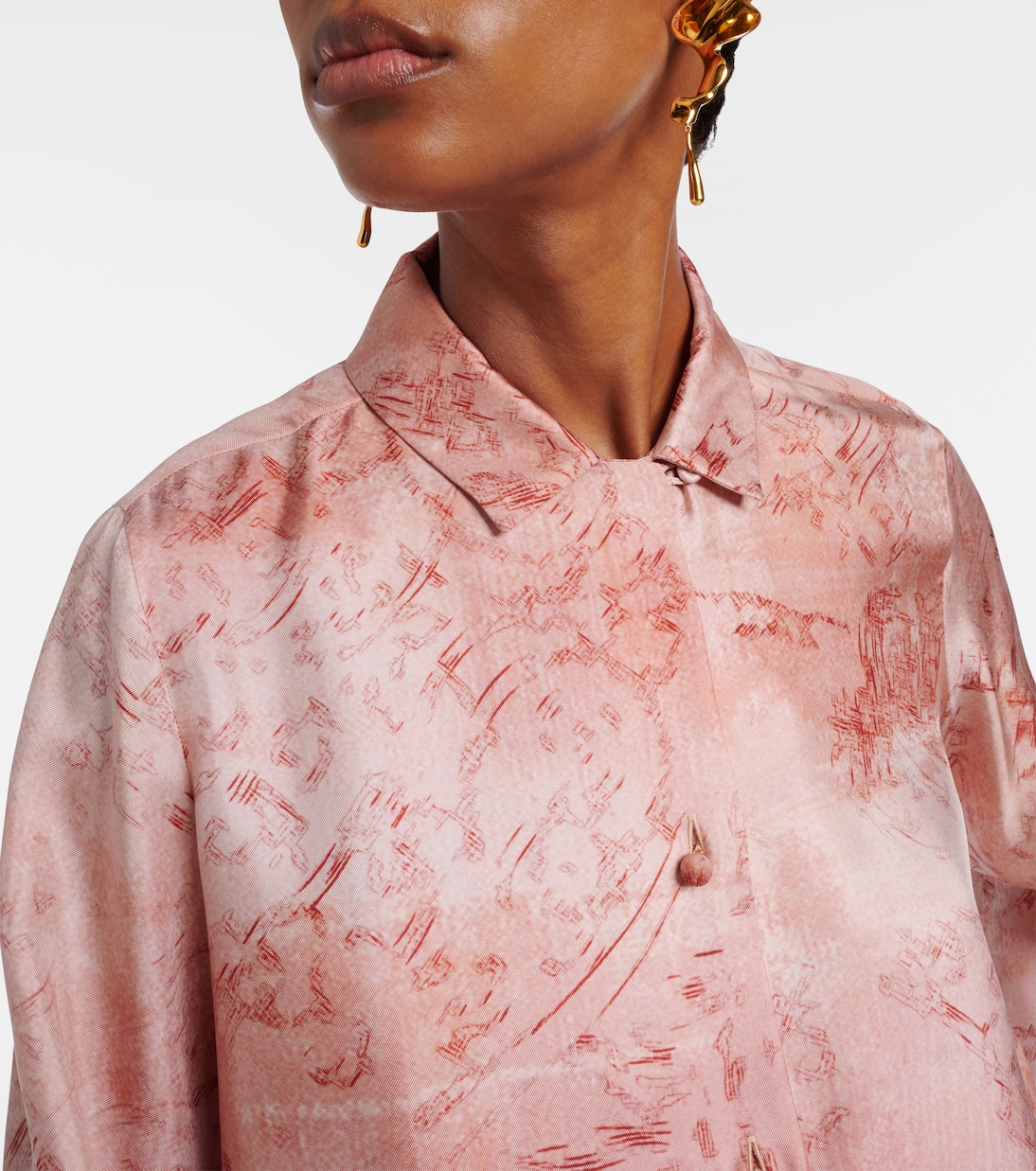 Crespo embellished printed twill shirt | Max Mara