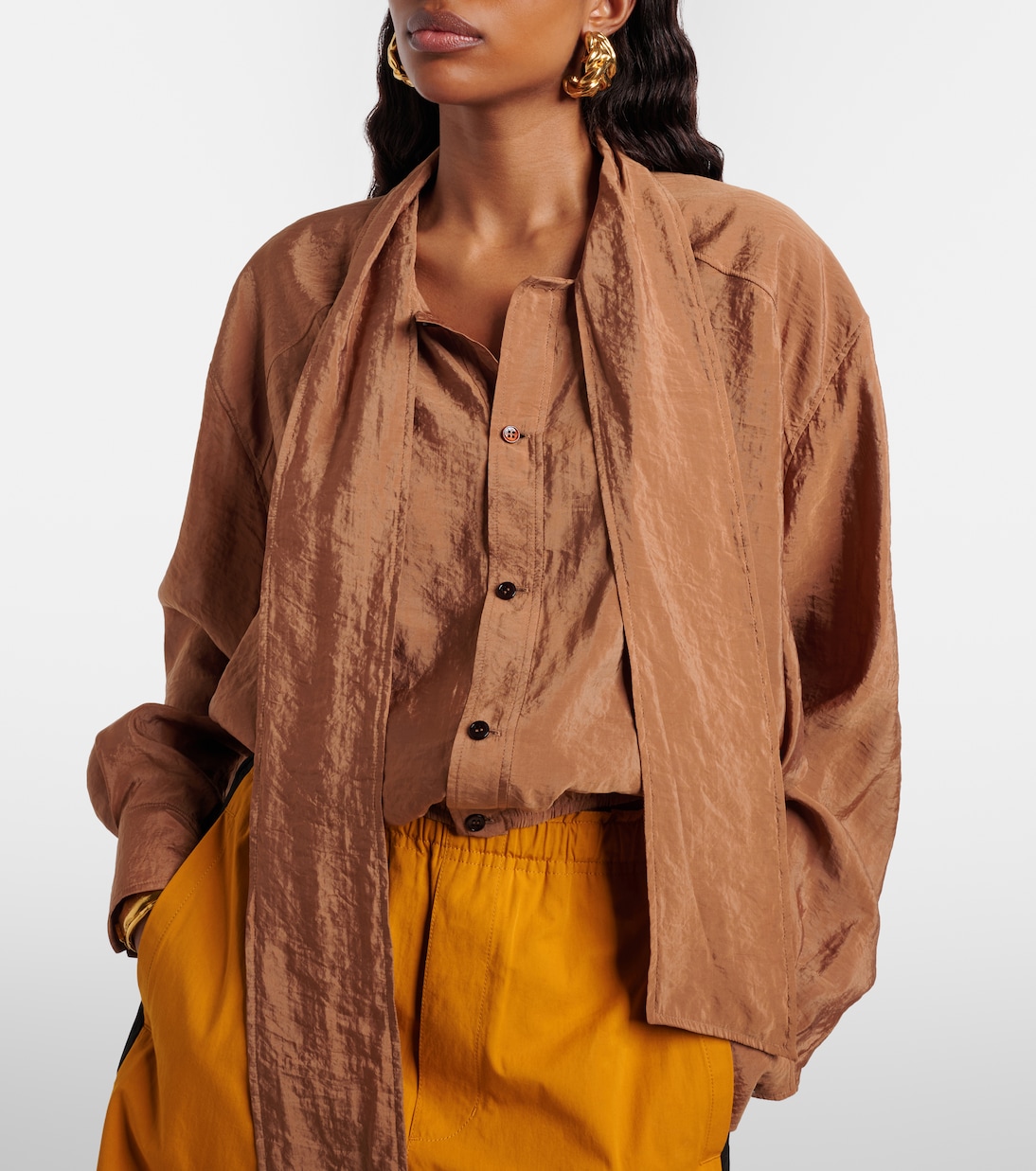 Tie-neck taffeta blouse | Saint Laurent