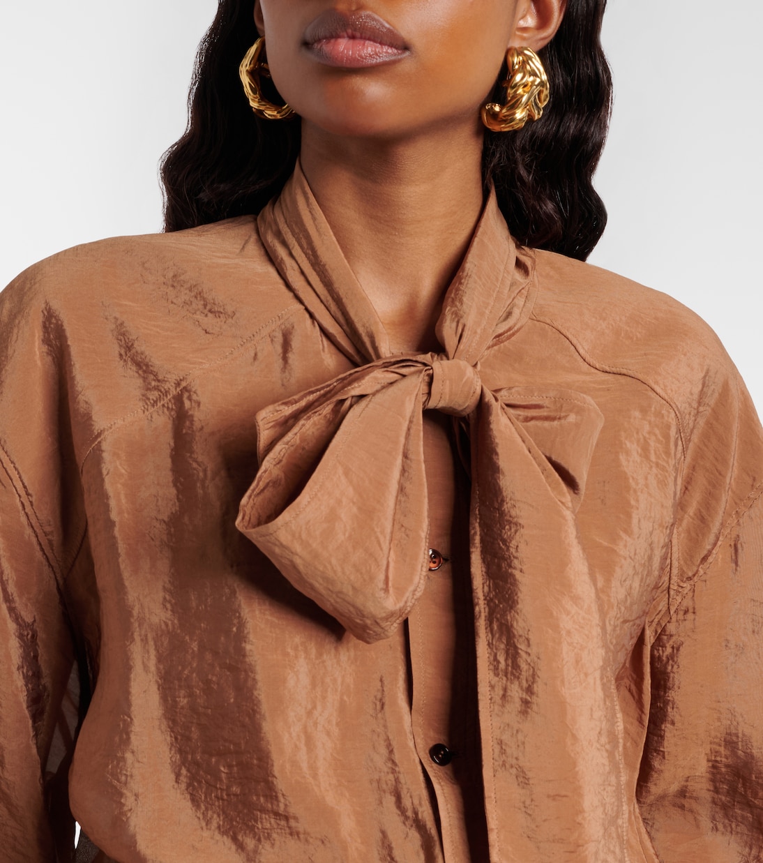 Tie-neck taffeta blouse | Saint Laurent