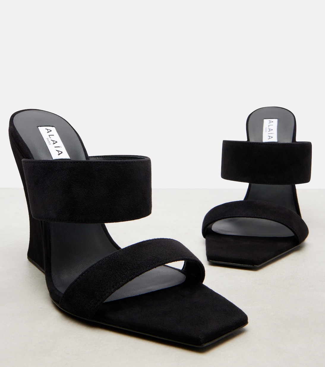 Wave 110 suede wedge mules | Alaïa