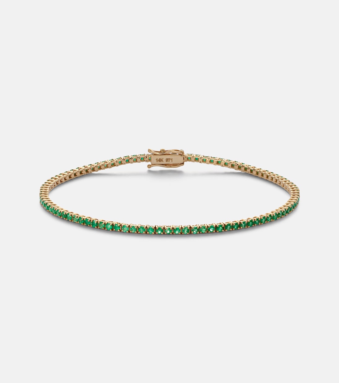 Bracciale Tennis in oro 14kt (585/1000) con smeraldo | Stone and Strand