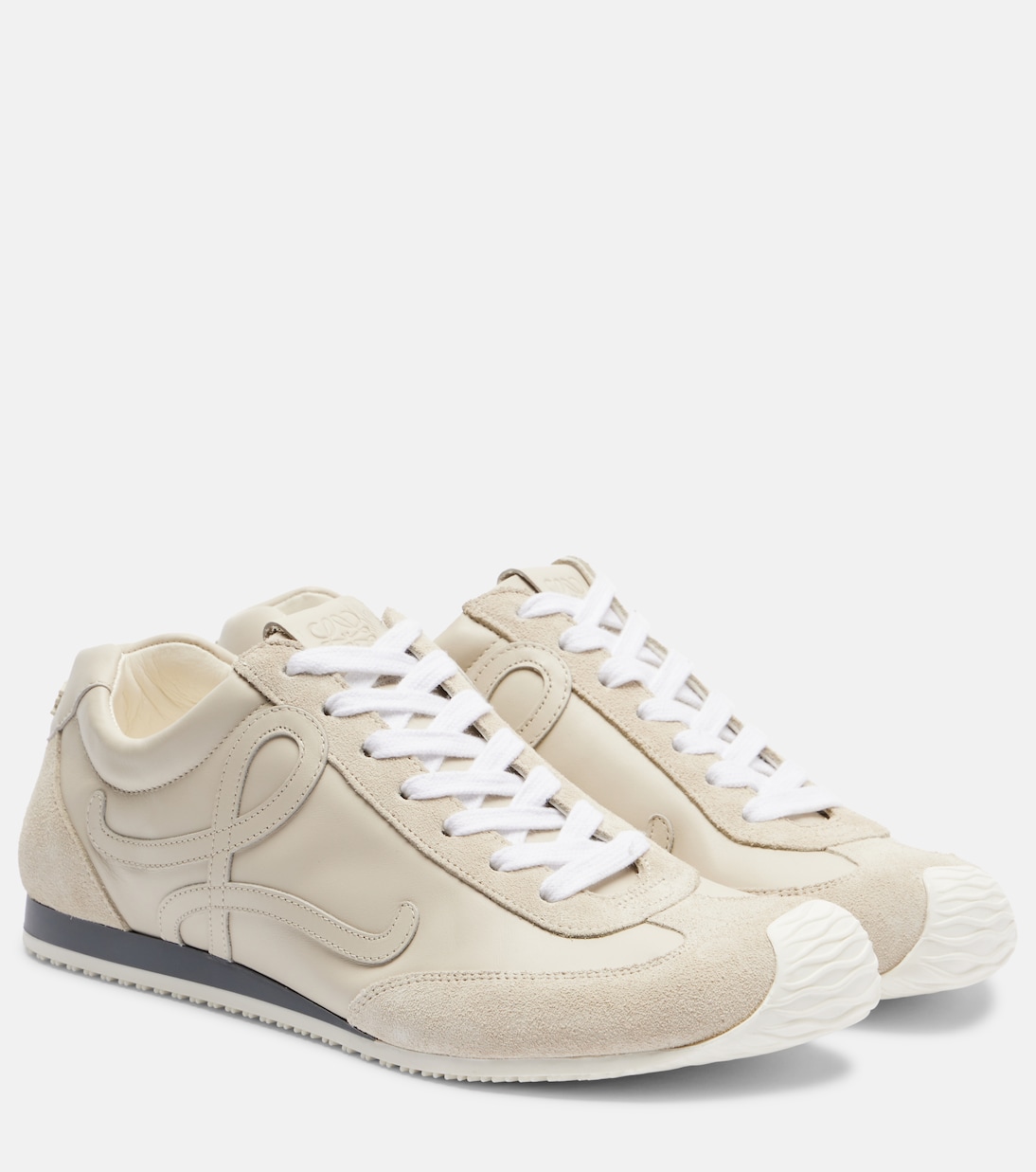 Ballet Runner 2.0 suede-trimmed leather sneakers | Loewe