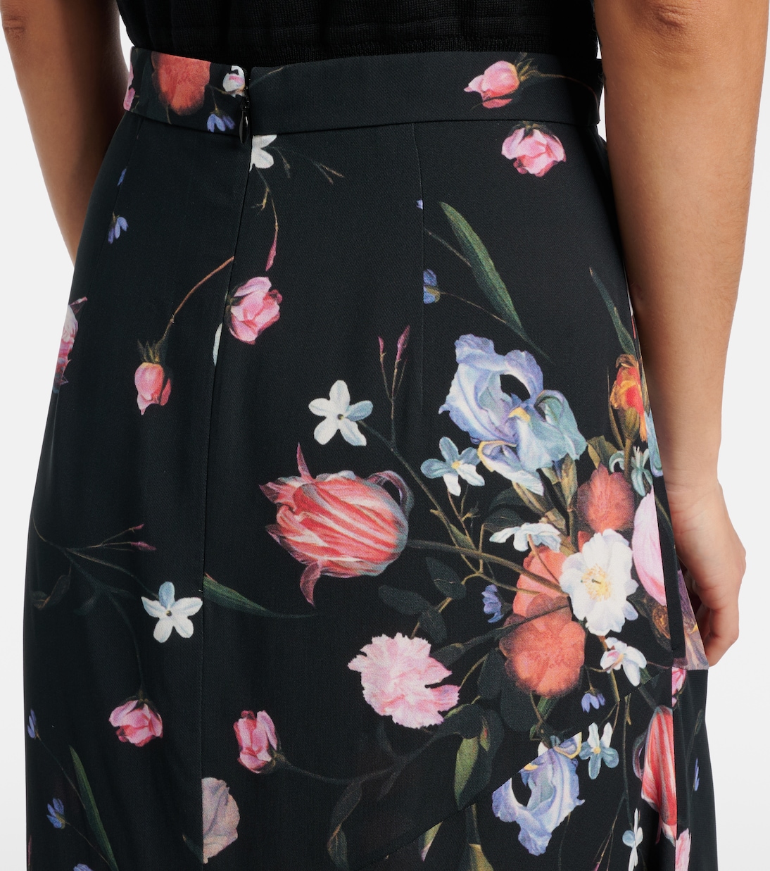 Floral crêpe midi skirt | Erdem