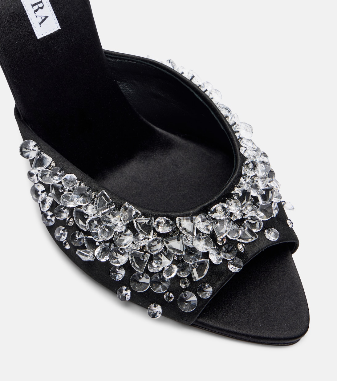 Verzierte Pantoletten Bisous 85 aus Satin | Aquazzura