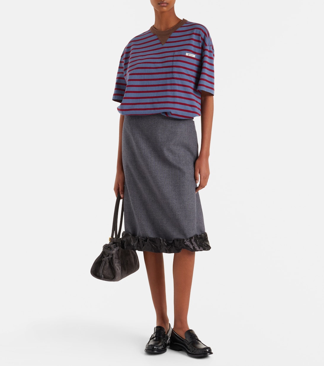 Striped cotton jersey T-shirt | Prada