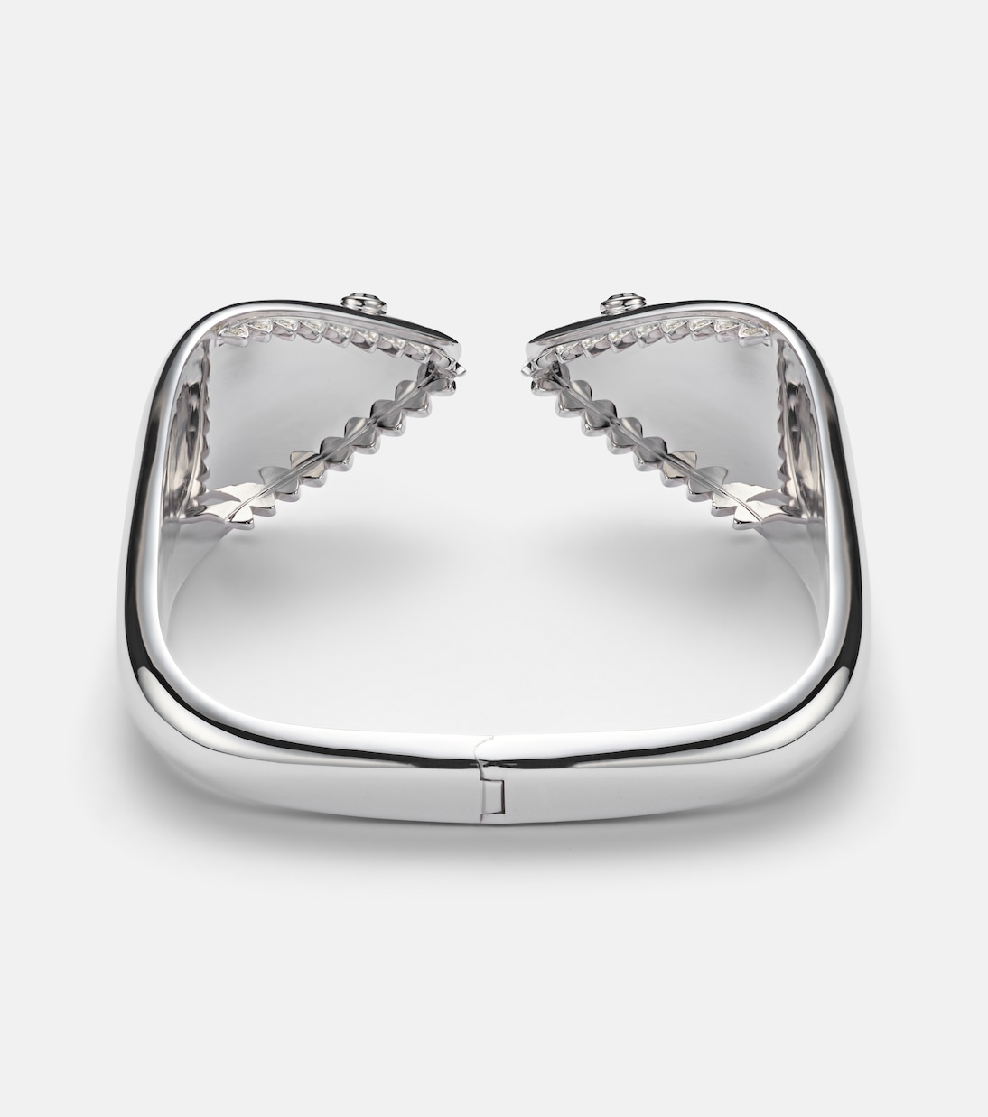 Requin 9kt white gold bangle with diamonds | Yvonne Léon