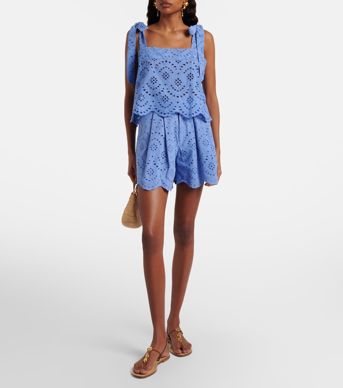 Broderie anglaise cotton shorts | Poupette St Barth