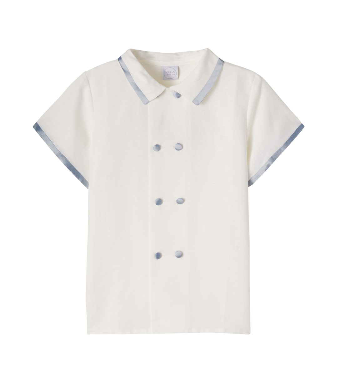 Silk-trimmed linen and cotton shirt | Pepa London