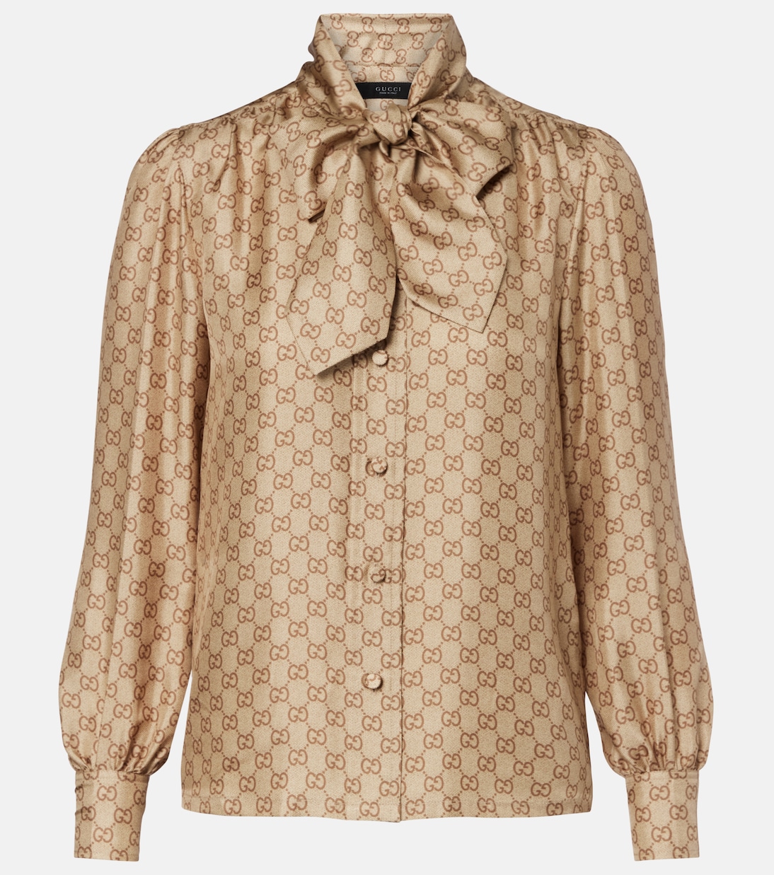 Blouse GG imprimée en soie | Gucci