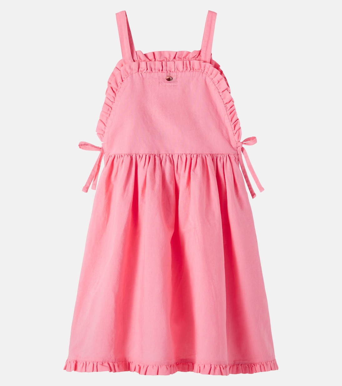 Dalina embroidered ruffled linen and cotton dress | Cozmo