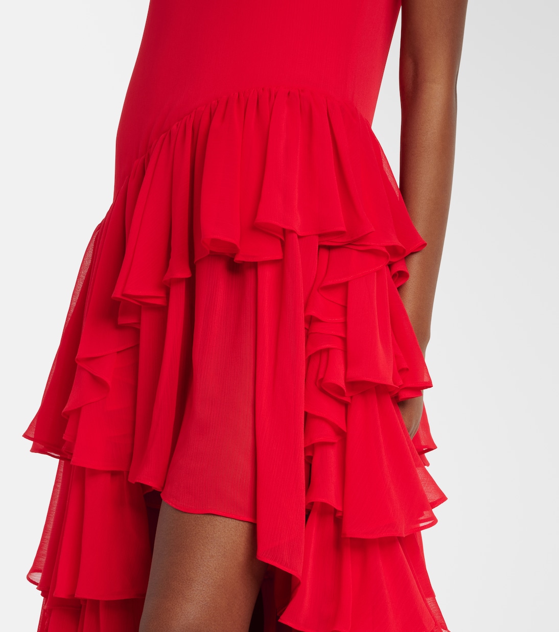 Tiered asymmetric maxi dress | Xu Zhi