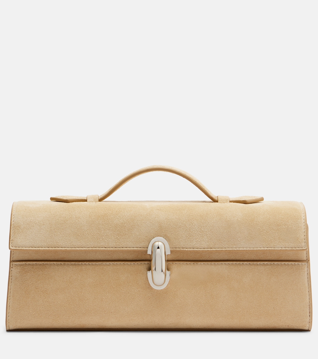 Symmetry Slim suede top-handle bag | Savette