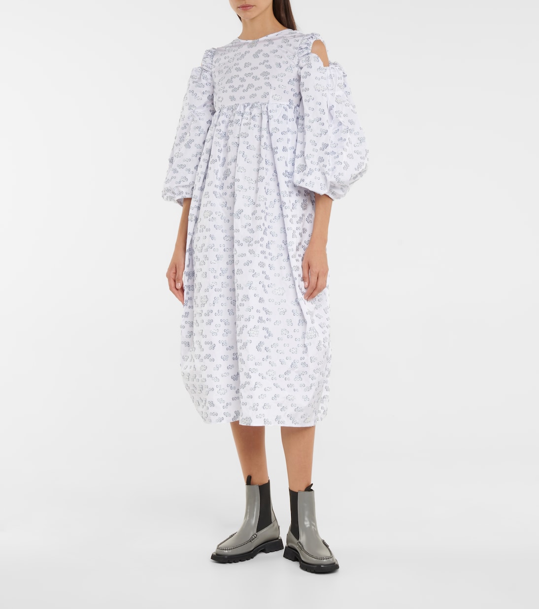 Jet cotton fil coupé midi dress | Cecilie Bahnsen