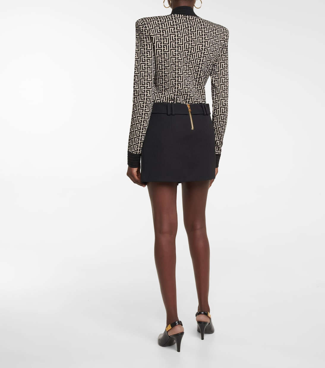 Minifalda de lana de tiro bajo | Balmain