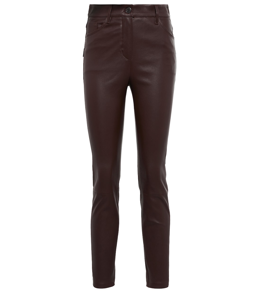 High-rise skinny leather pants | Brunello Cucinelli