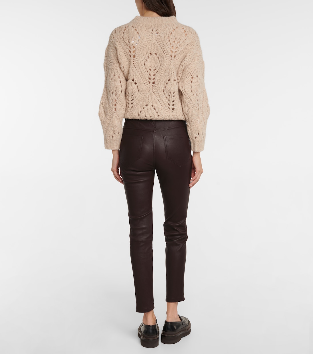 High-rise skinny leather pants | Brunello Cucinelli
