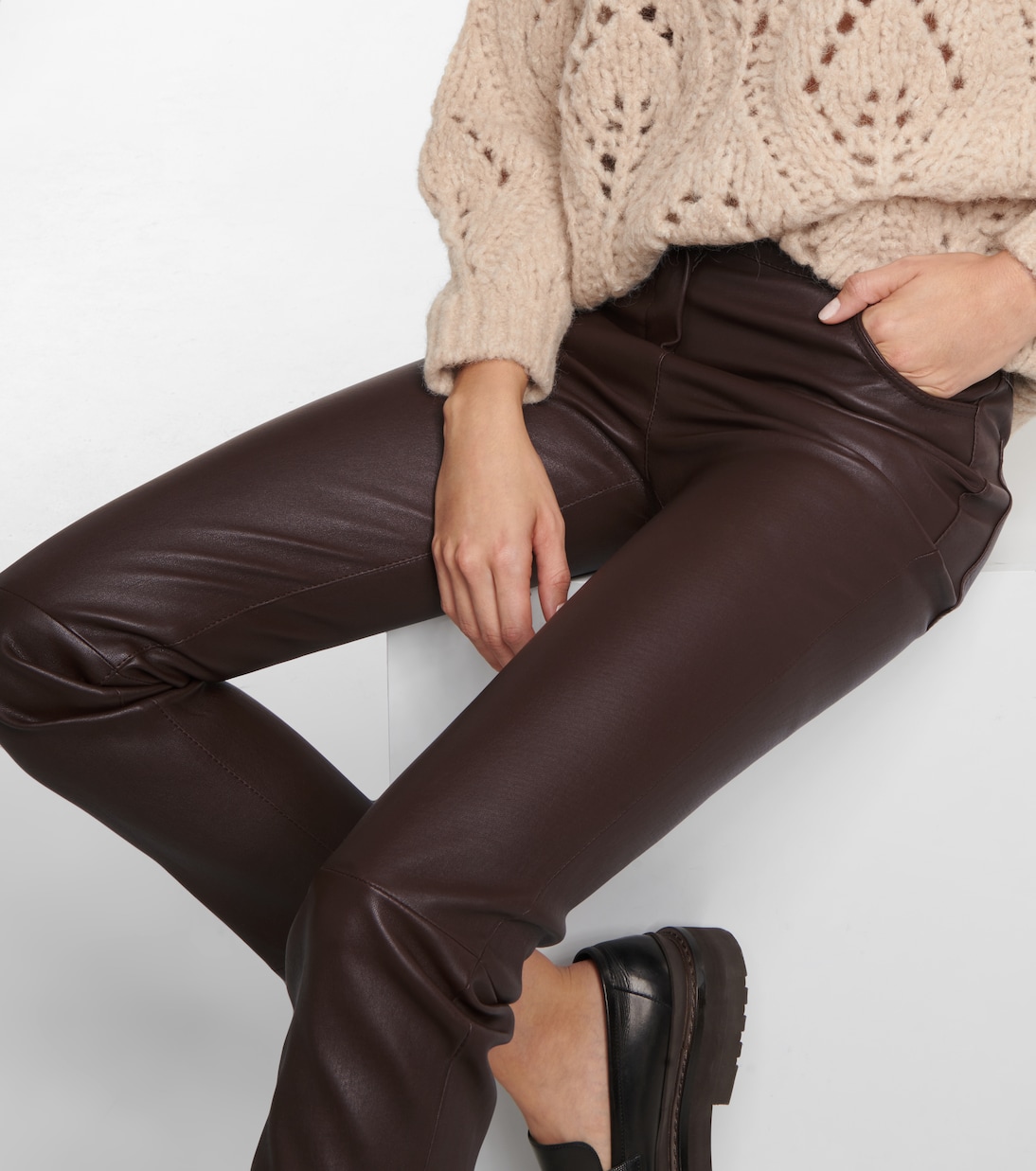 High-rise skinny leather pants | Brunello Cucinelli