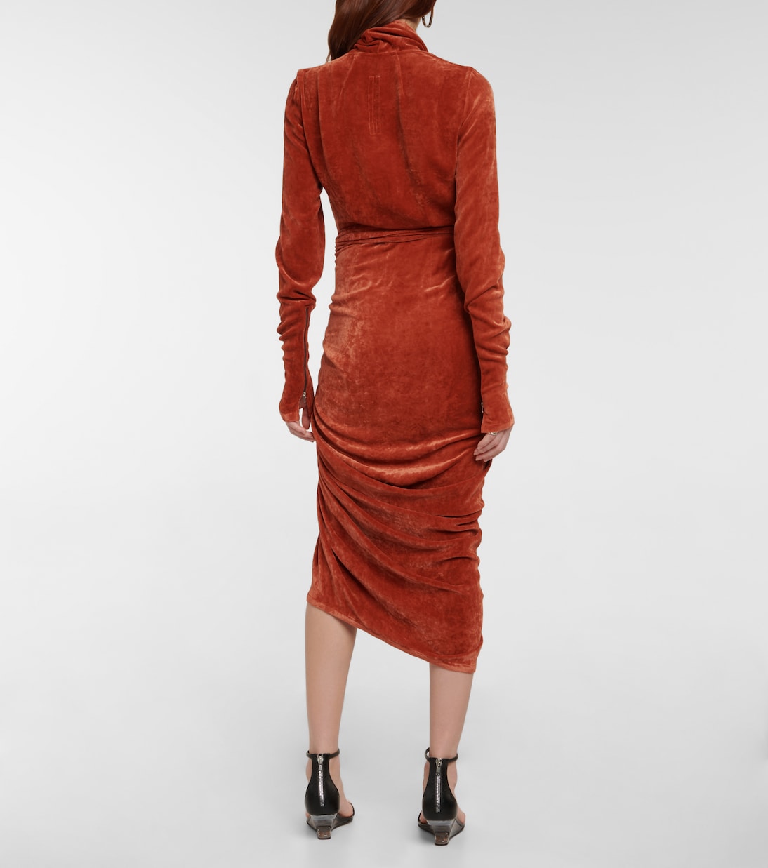Midi-Wickelkleid aus Samt | Rick Owens
