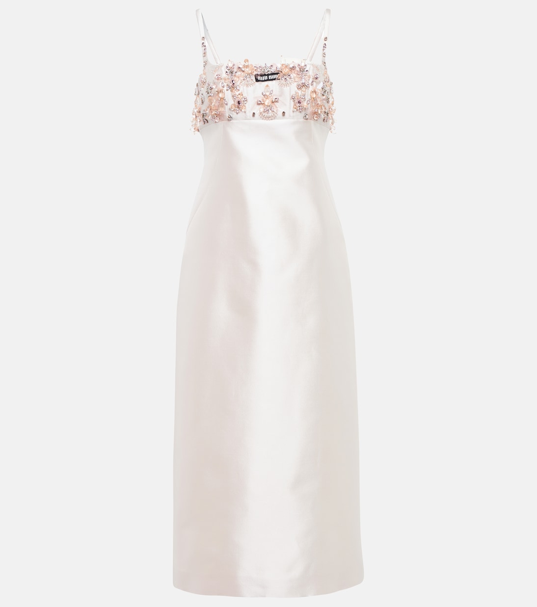 Embellished silk and wool midi dress | Miu Miu