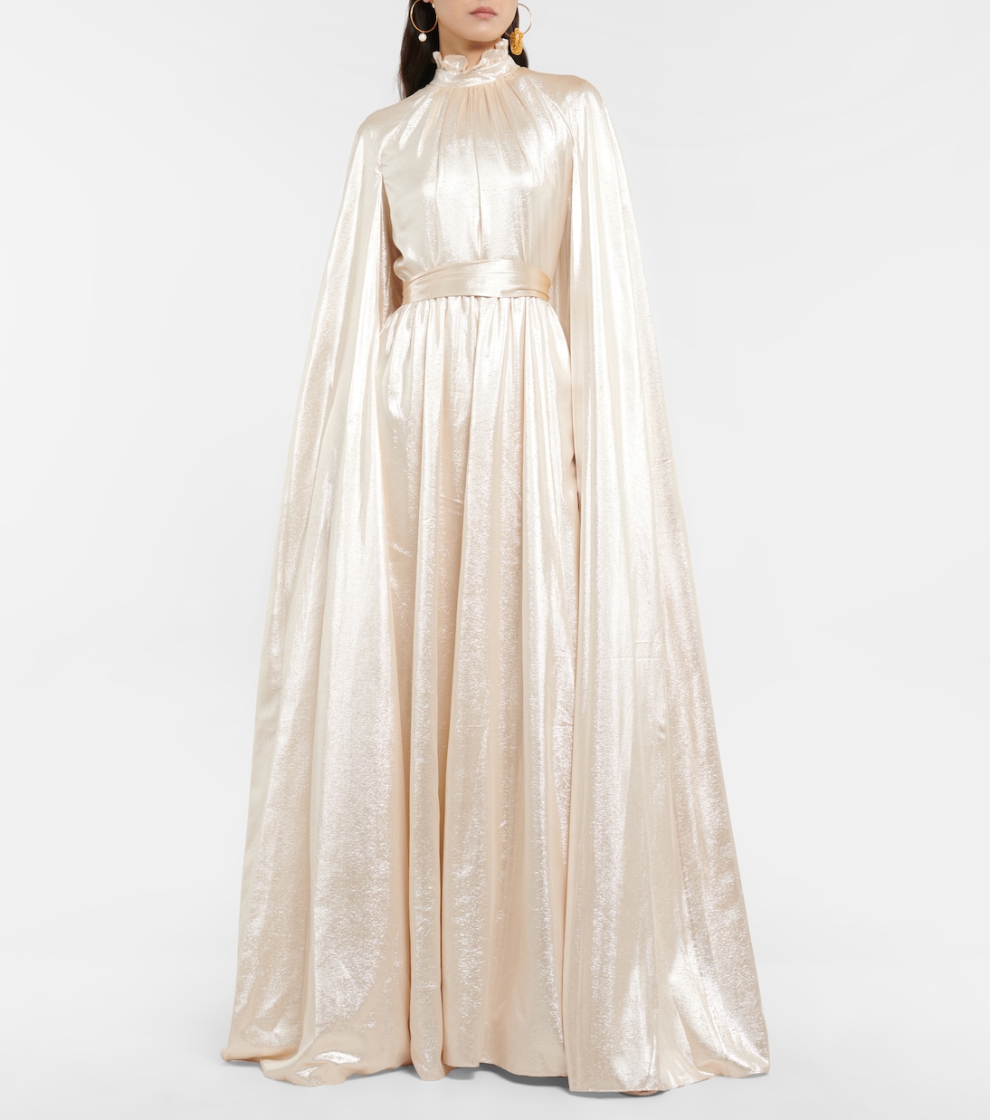 Macie lamé cape gown | Erdem