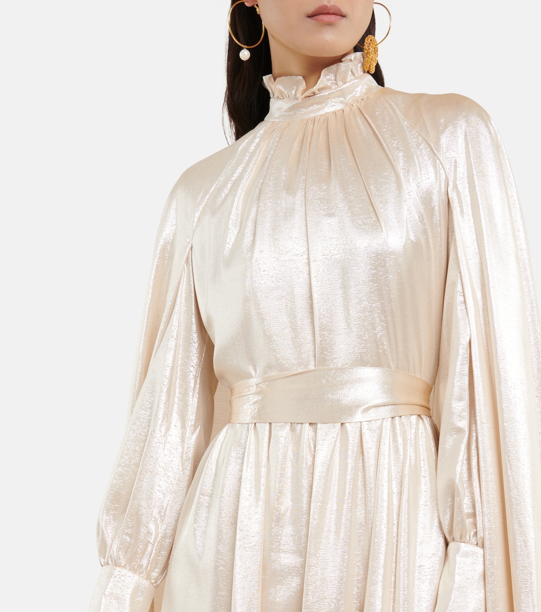Macie lamé cape gown | Erdem