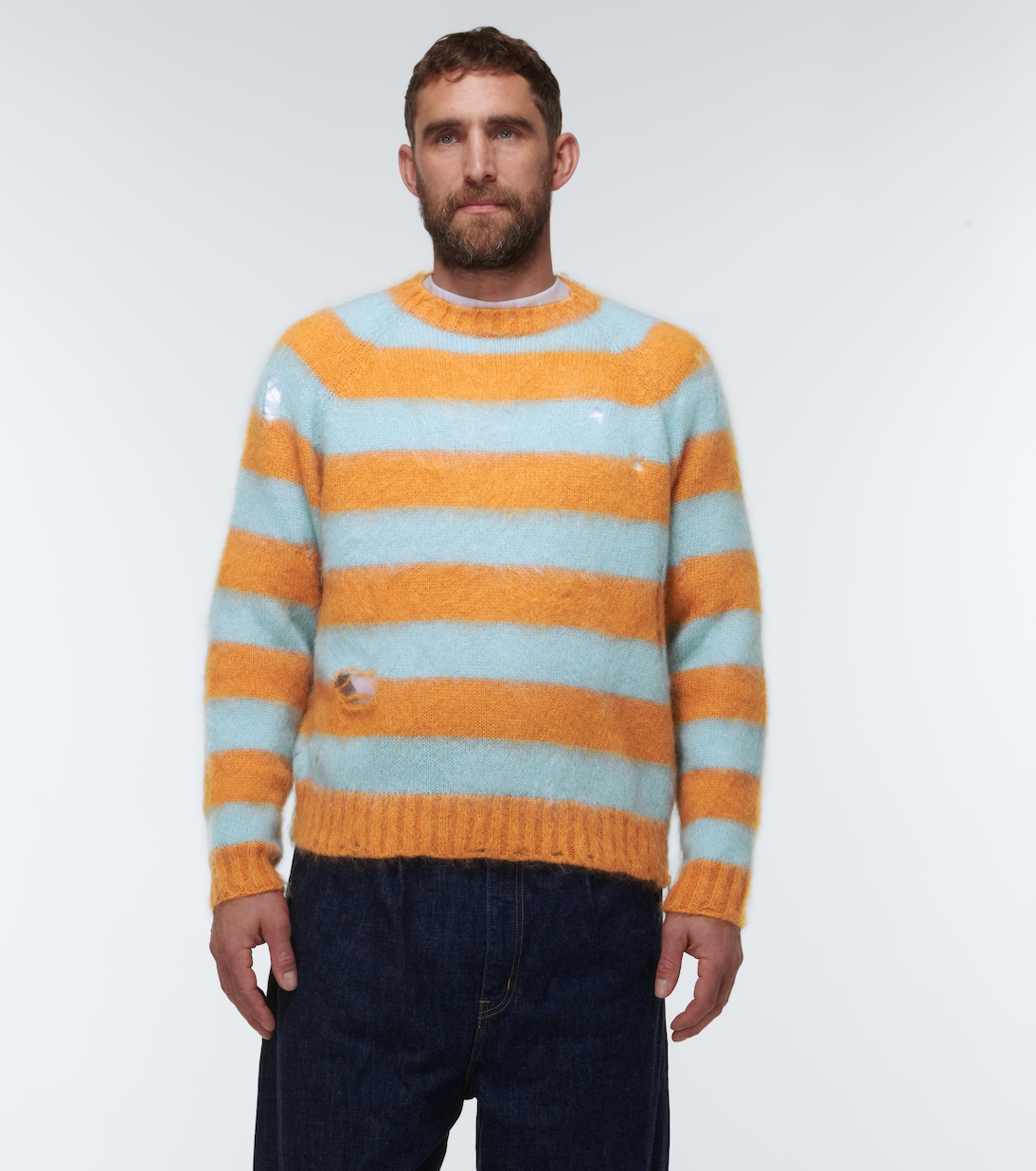 Distressed mohair and wool-blend sweater | Undercover