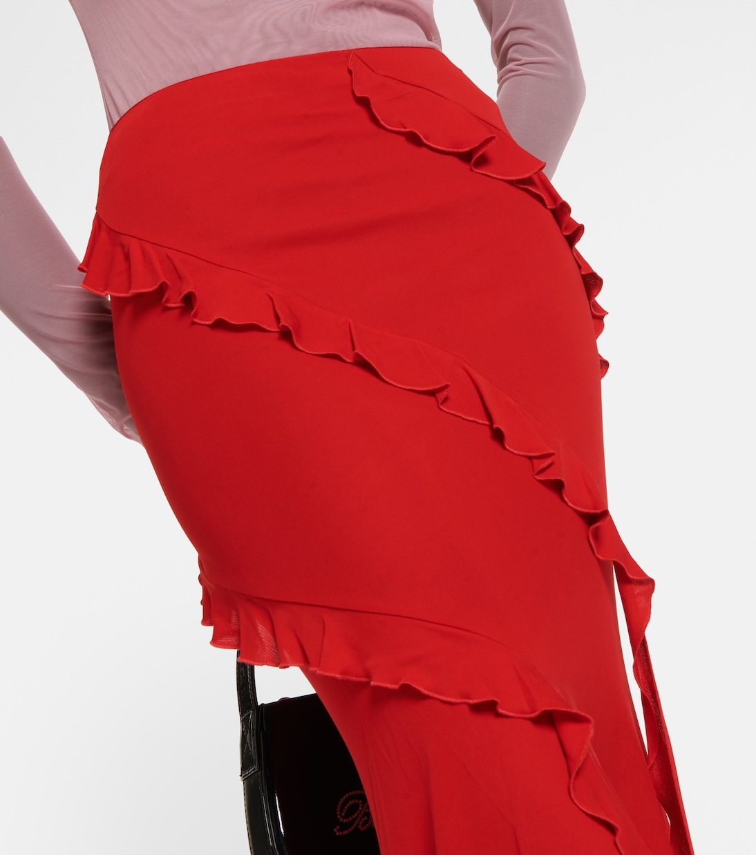 Falda larga de jersey con volantes | Blumarine